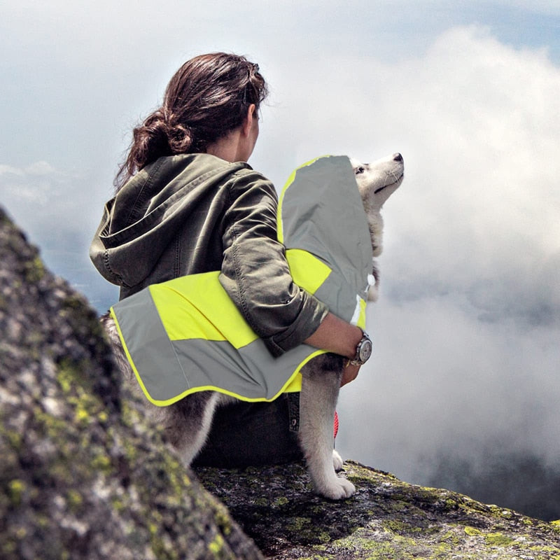 Reflective Hooded Dog Raincoat