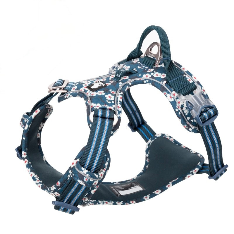 Reflective Floral No Pull Dog Harness