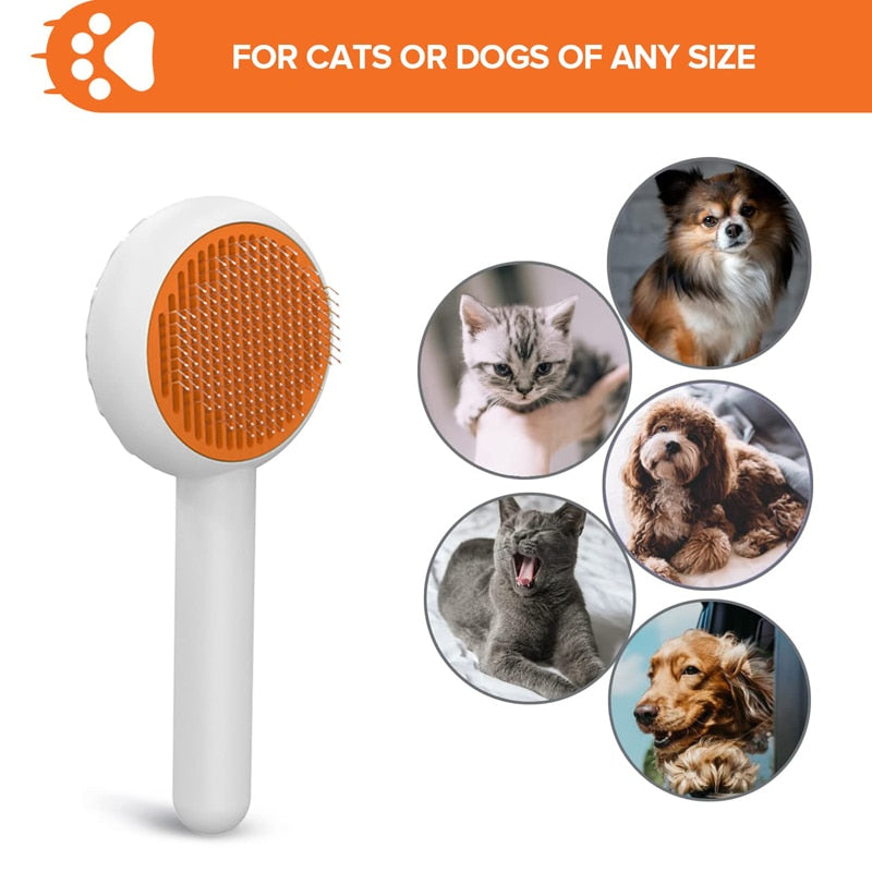 Cute Professional Self Cleaning Dog Brush