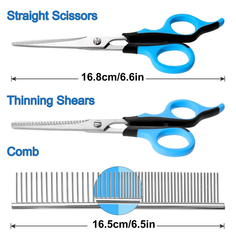 Ergonomic Professional Pet Grooming Scissors Set