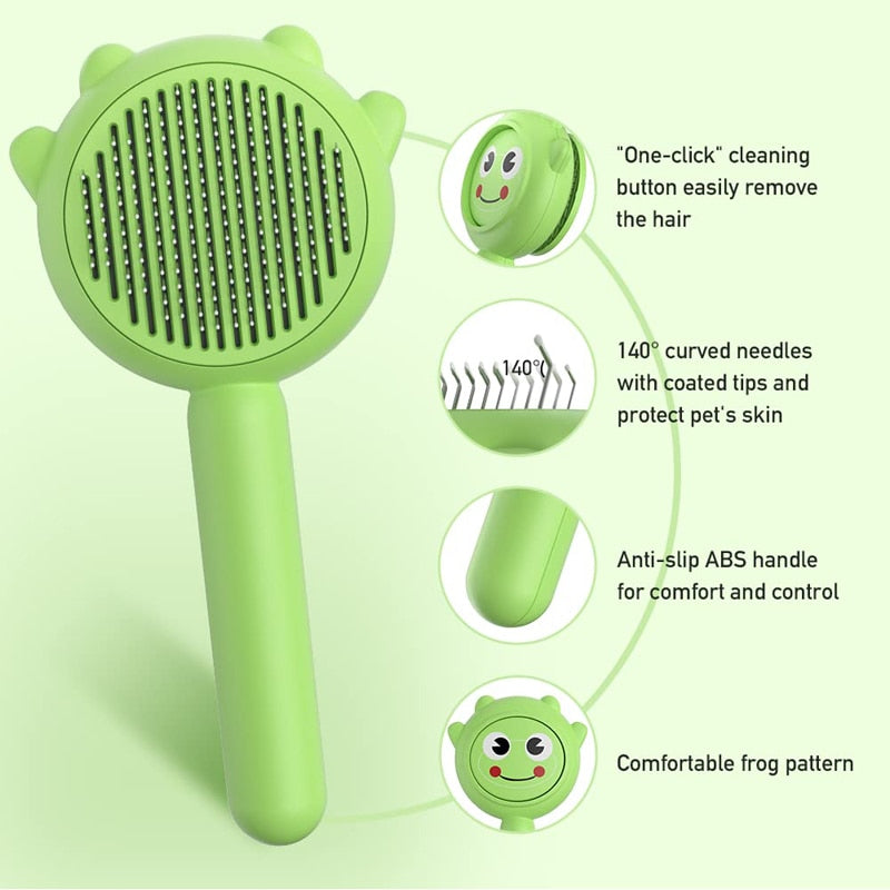 Self Cleaning Frog Design Dog Brush