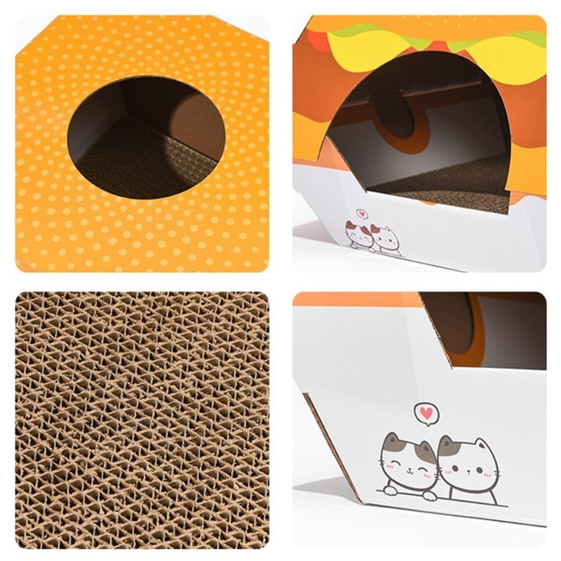 Cute Cats Scratchers Cardboard House