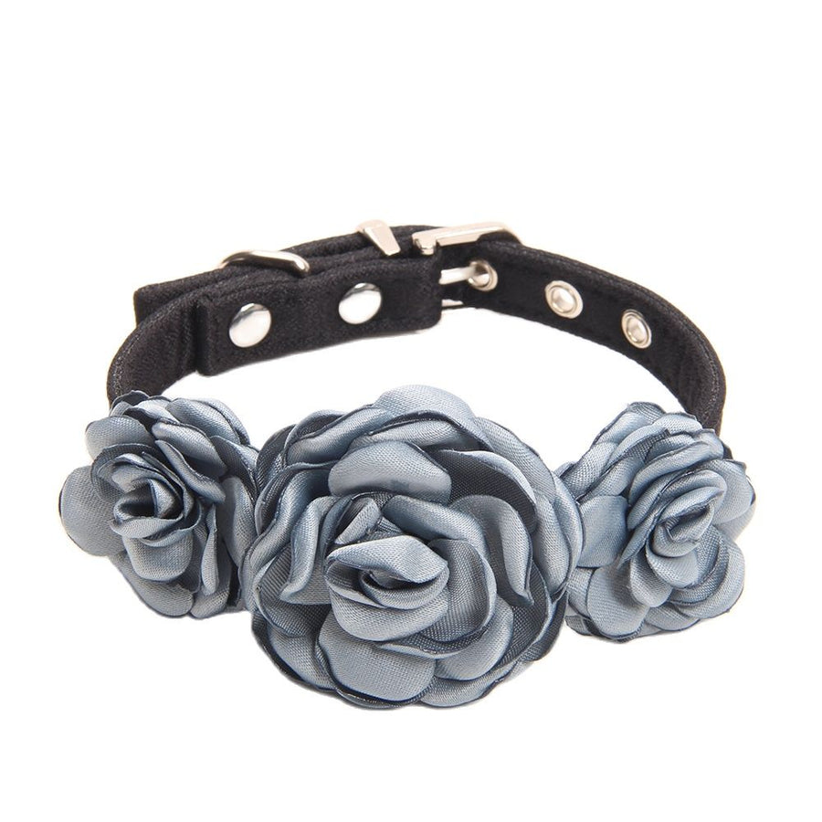 Princess Roses Leather Dog Collar