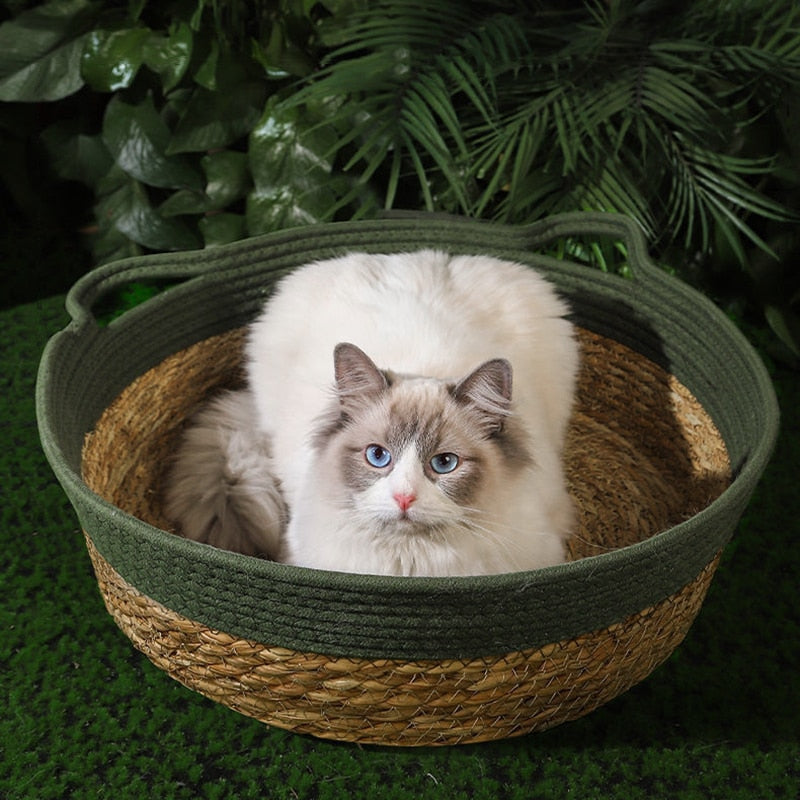 Four Seasons Handmade Rattan Cat Bed