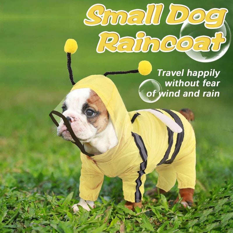 Cartoon Hooded Dog Raincoat