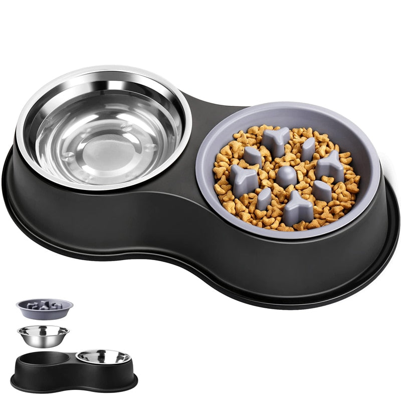 Fun Interaction Stainless Steel Dog Bowl