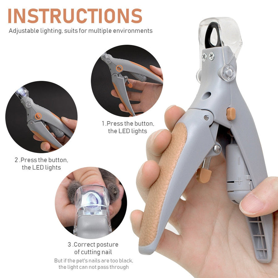 Ergonomic Handle LED Pet Nail Clipper