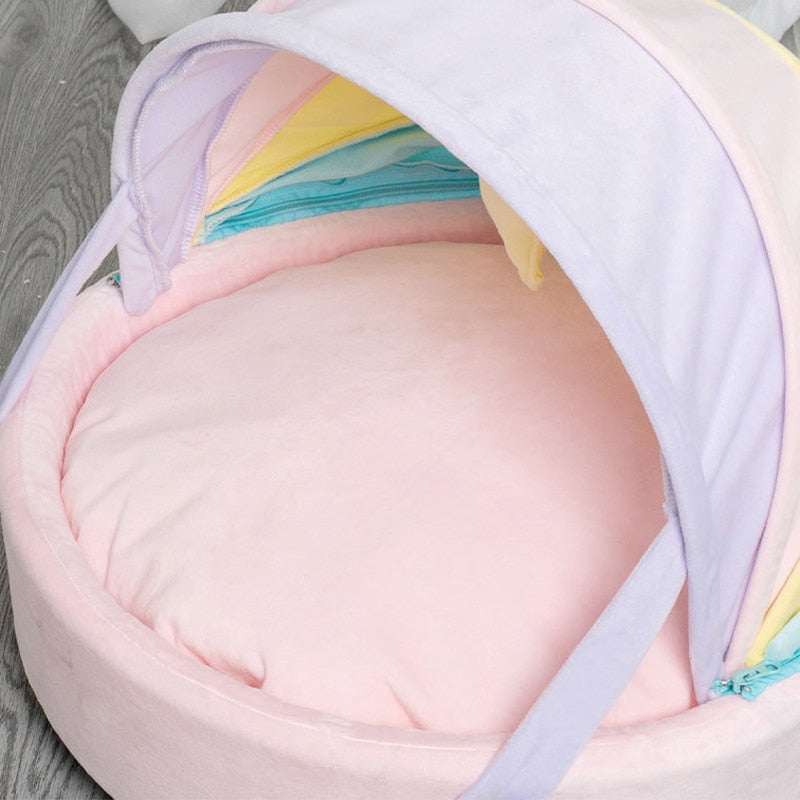 Semi Closed Rainbow Cute Cat Bed