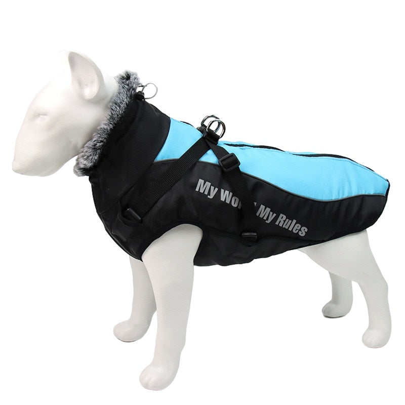 Waterproof Large Dog Coat With Harness