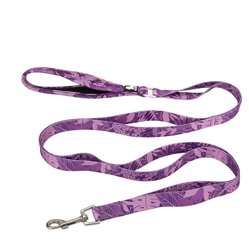 Neoprene Padded Handle Floral Dog Leash