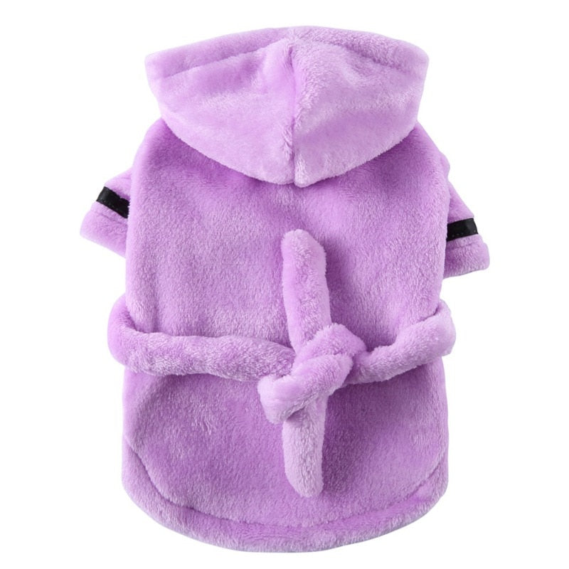 Dog Bathrobe Purple Hoodie