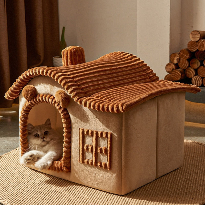 Luxury Warm Plush Cat House