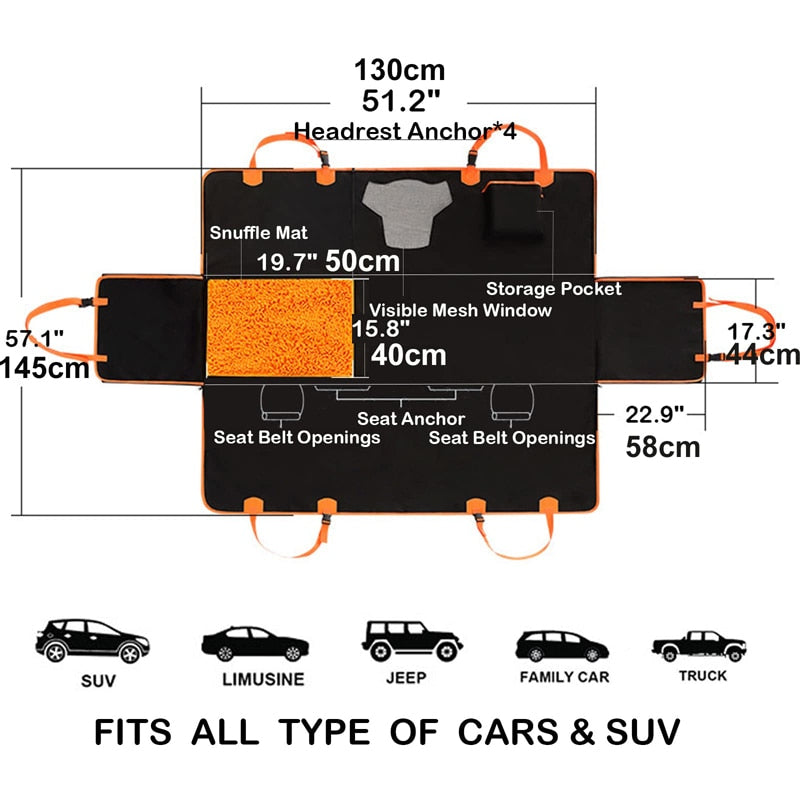 Dog Car Seat Cover With Snuffle Mat