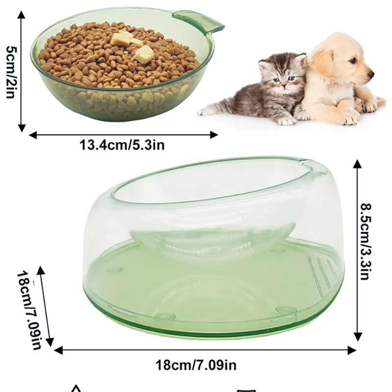 Transparent Design Tilted Pet Bowl