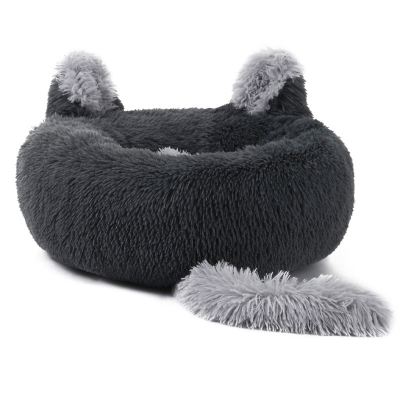 Cozy Fuzzy Plush Calming Dog Bed