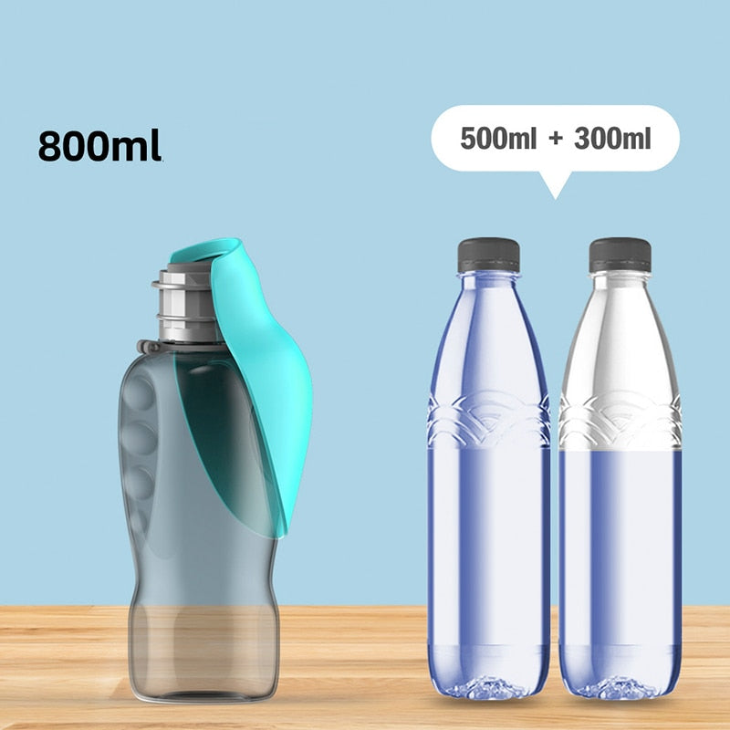 800ml Silicone Leaf Design Dog Water Bottle