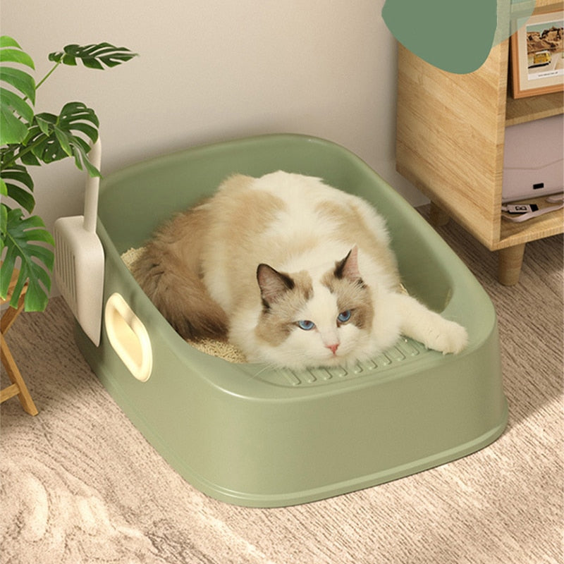 Semi Closed Design Open Cat Litter Box