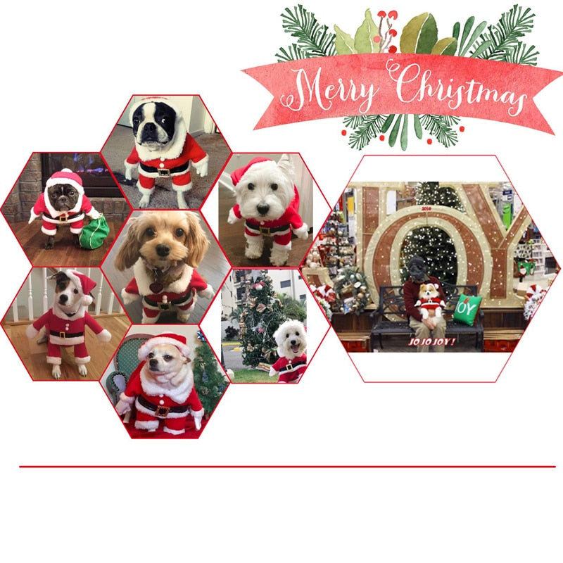 Christmas Santa Claus Dog Costumes