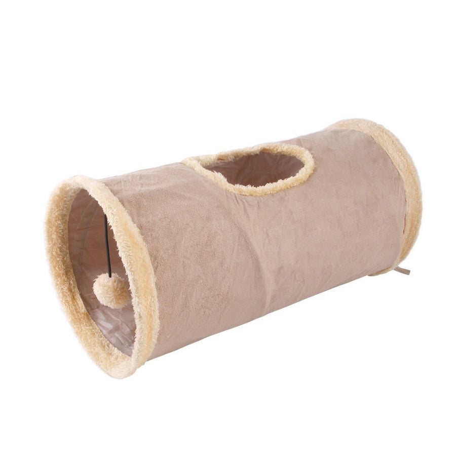 Collapsible Suede Cat Tunnel