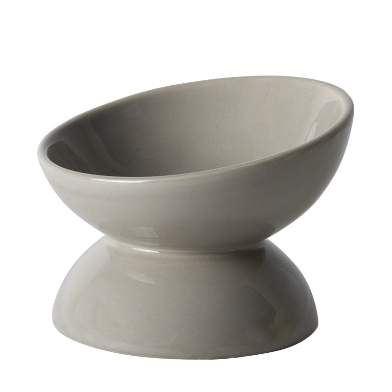 Ceramic High Foot Cat Bowl