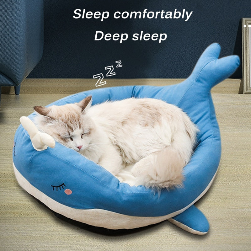 Cute Whale Warm Cat Bed