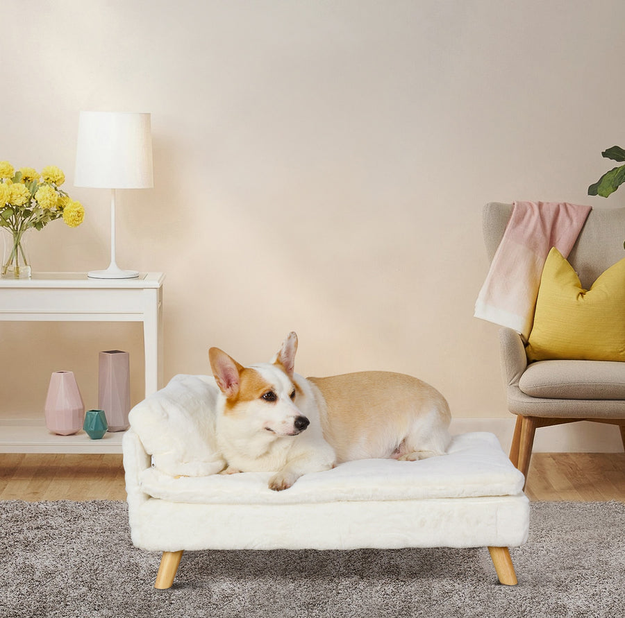 Sturdy Wood Legs Nordic Pet Bed