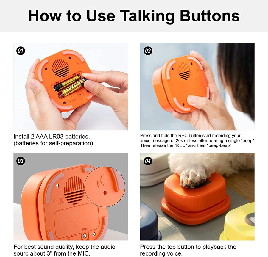 Interactive Bell Ringer Dog Talking Button