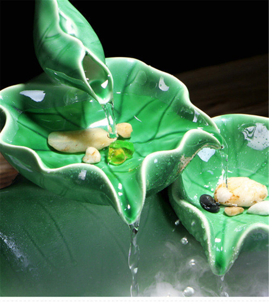 Ceramic Purple Lotus Pet Water Fountain