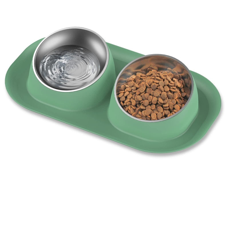 Stainless Steel Tilted Removable Dog Bowl