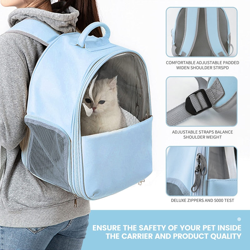 Leather Ventilated Pet Backpack