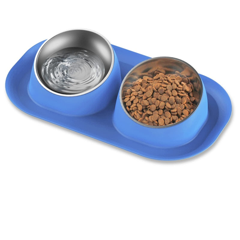 Stainless Steel Tilted Removable Dog Bowl