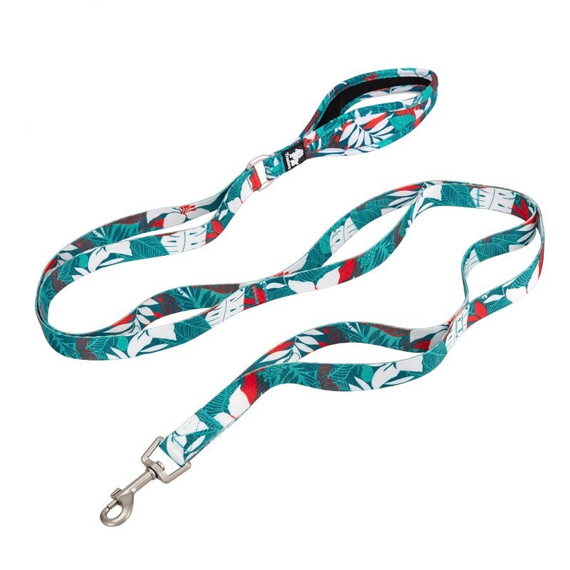 Neoprene Padded Handle Floral Dog Leash