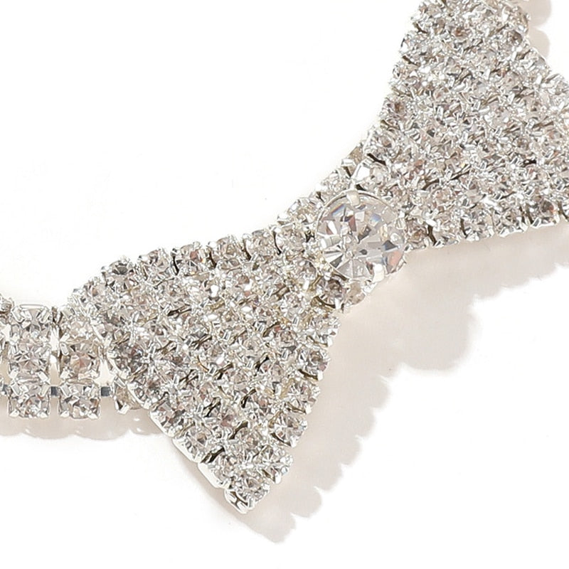 Luxury Rhinestone Bowknot Dog Collar