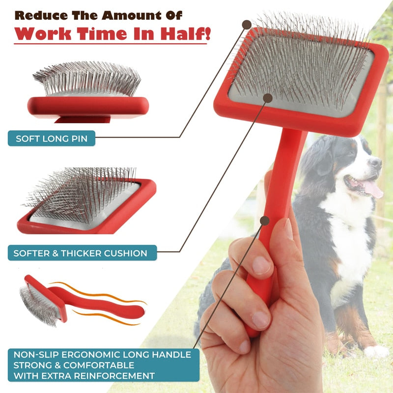 Ergonomic Long Handle Dog Brush