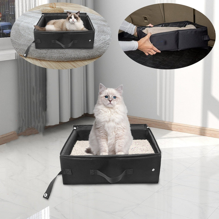 Folding Travel Pet Cat Litter Box