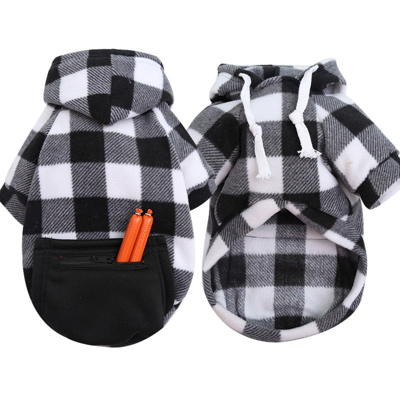 Classic Warm Plaid Dog Hoodies