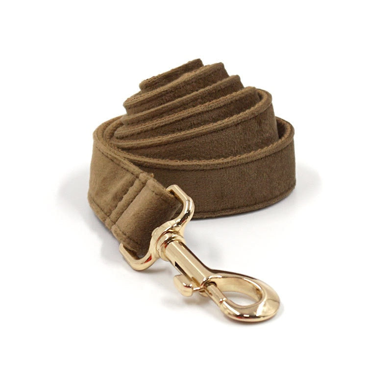 Luxury Brown Velvet Dog Harness