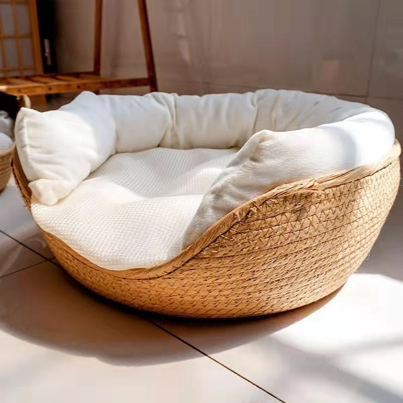 Four Season Bamboo Weaving Pet Bed