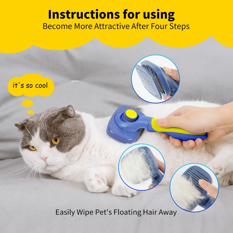 360° Rotatable Self Cleaning Dog Brush