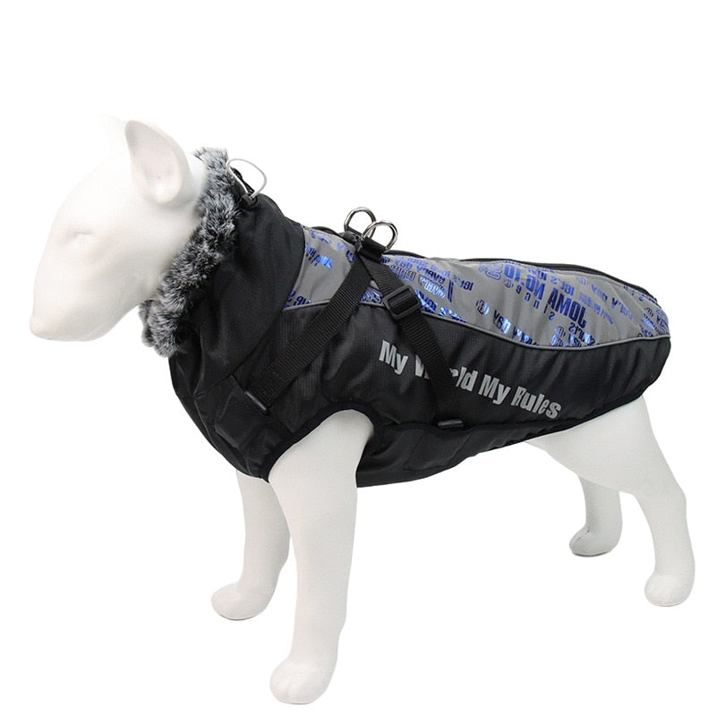 Waterproof Large Dog Coat With Harness