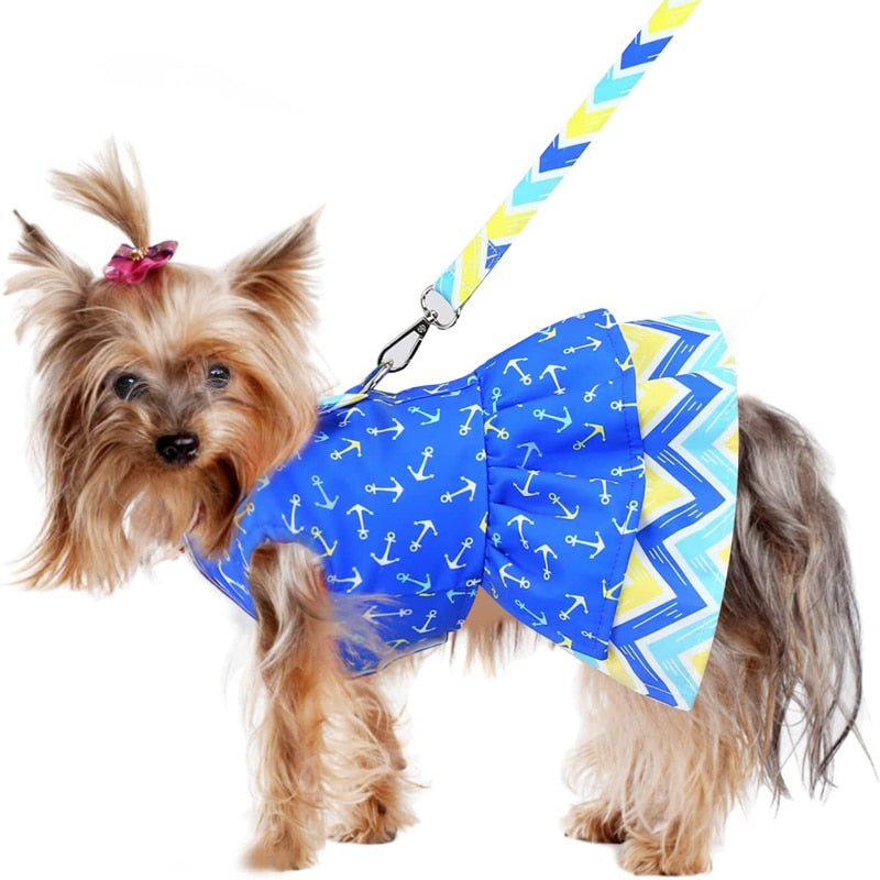 Luxury Blue Anchor Dog Dress